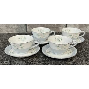 4 Vintage Sheraton Cup & Saucer Sets Harmony House Fine China Sears #3250